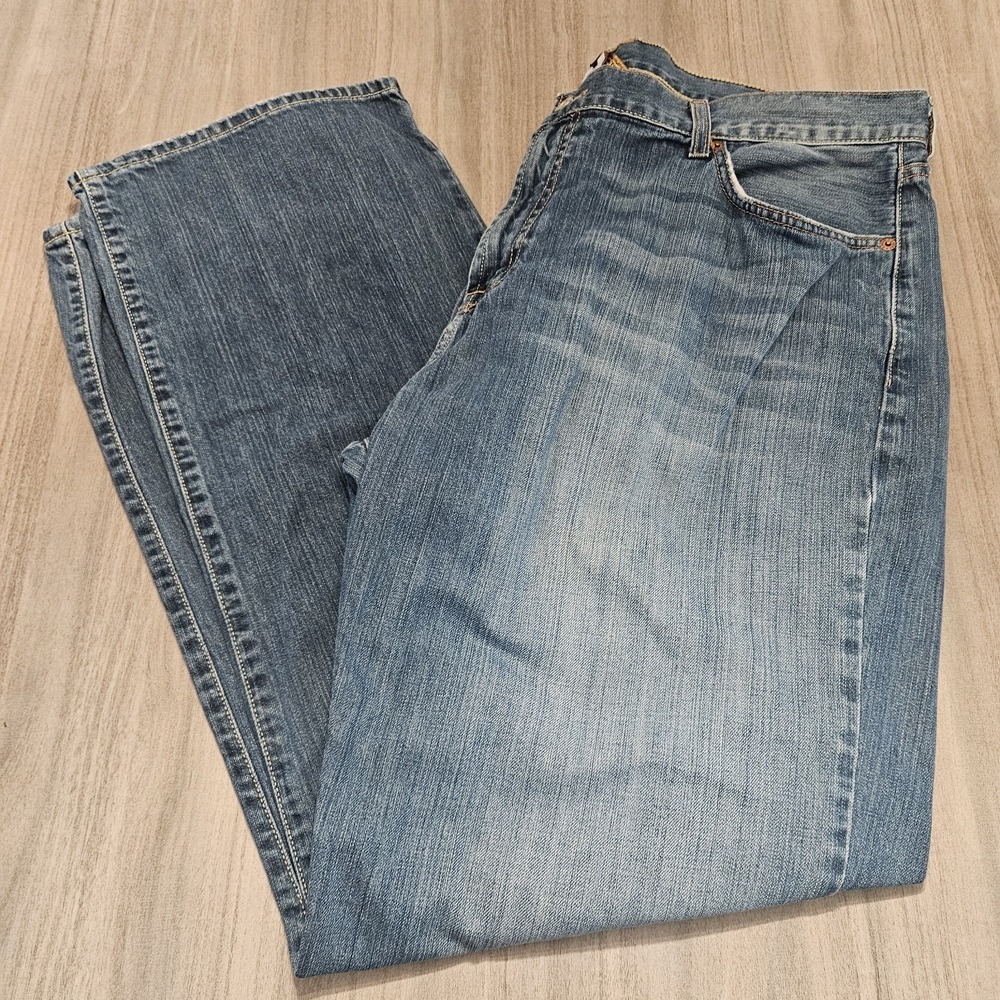 Vintage Lucky Brand Jeans Mens 38x33 Blue Relaxed Bootleg Made In‎ USA Wide Boot